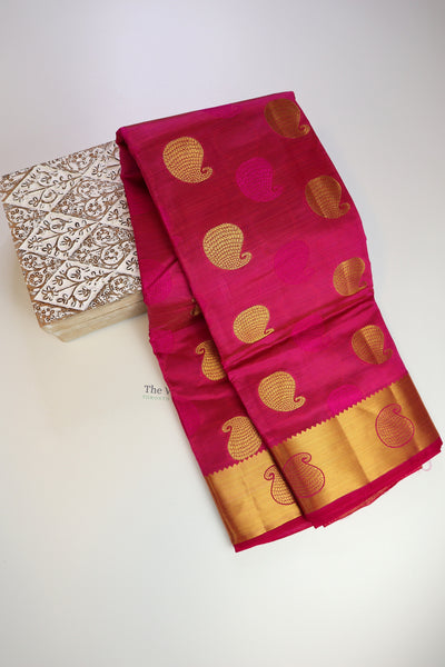 Hot Pink Soft Silk Saree