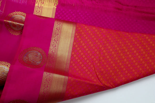 Cerise Pink Soft Silk Saree