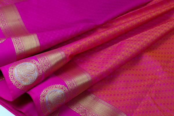 Cerise Pink Soft Silk Saree