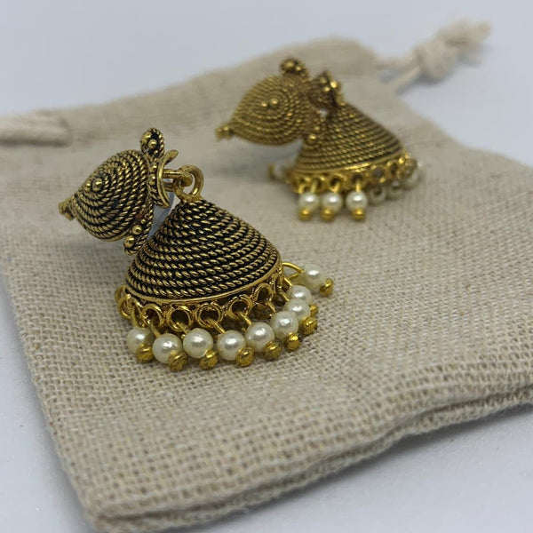 Temple Oxidized Jhumkas
