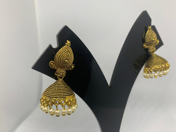 Temple Oxidized Jhumkas