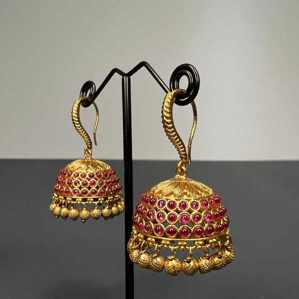 Matte Gold Dome Jhumka