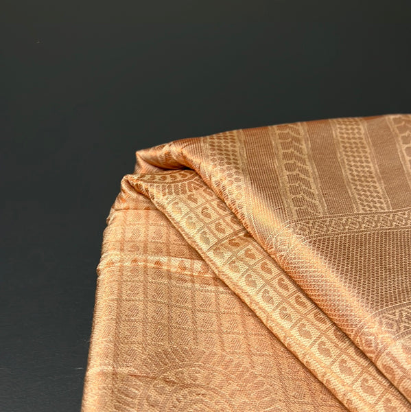 Copper White Soft Cotton Silk Saree