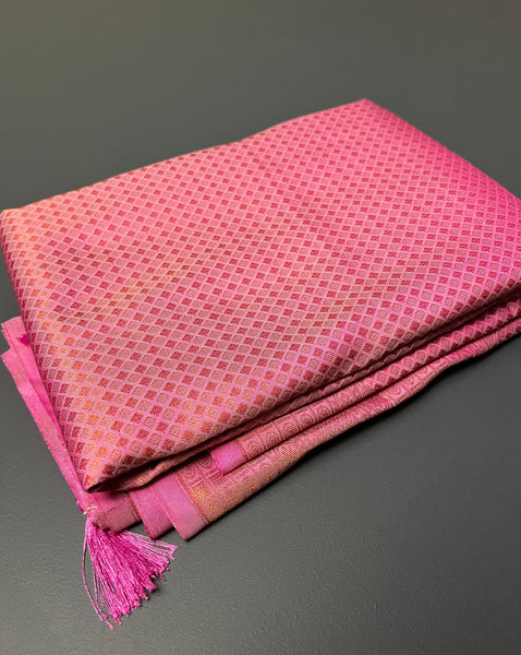 Light Coral Pink Pure Kancheepuram Silk