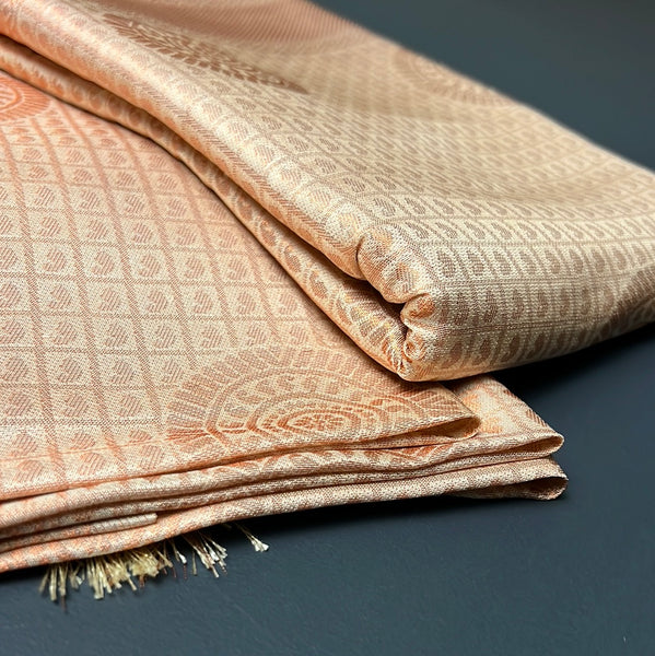 Copper White Soft Cotton Silk Saree