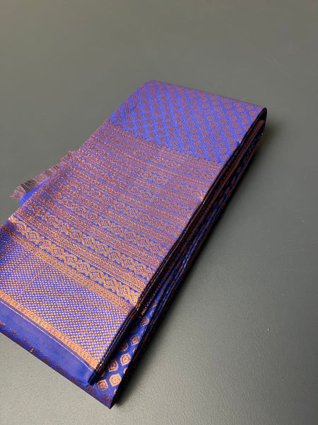 Lavender Blue Pure Kancheepuram Silk