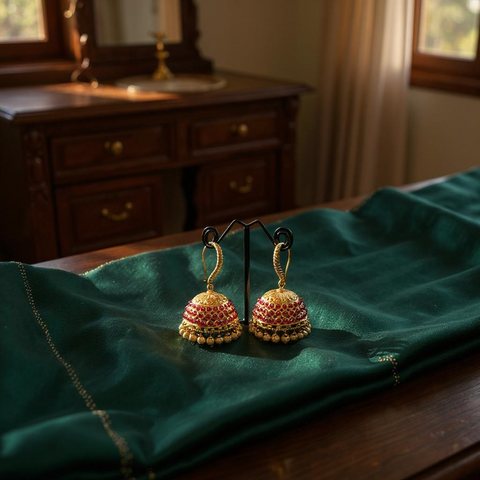 Matte Gold Dome Jhumka