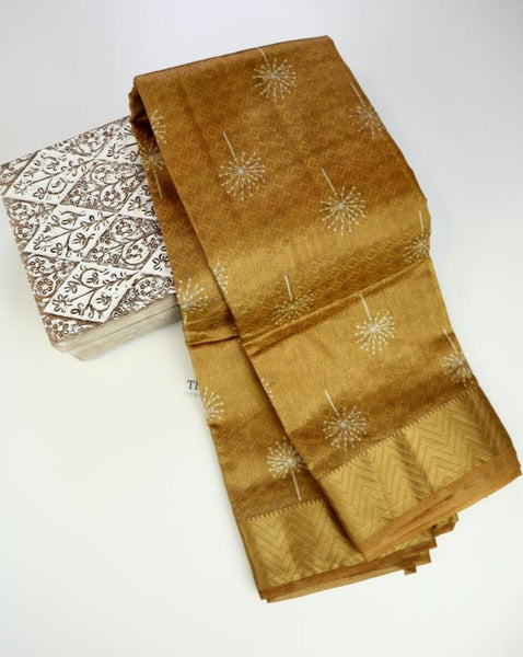 Golden Brown Soft Cotton Saree