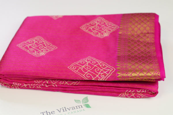 Fuchsia Cotton Silk Saree