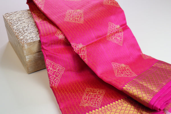 Fuchsia Cotton Silk Saree