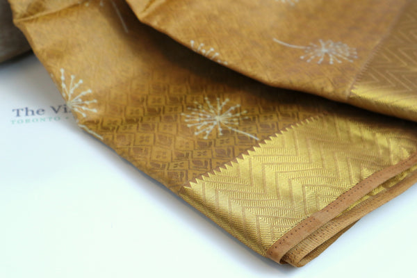 Golden Brown Soft Cotton Saree