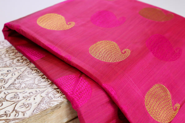 Hot Pink Soft Silk Saree