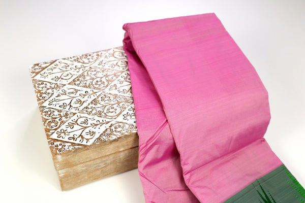 Flamingo Pink Cotton Saree