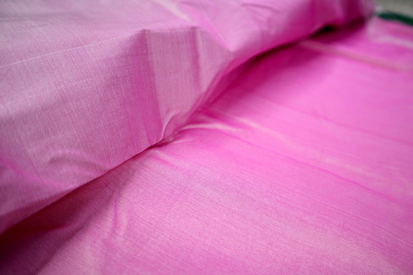 Flamingo Pink Cotton Saree