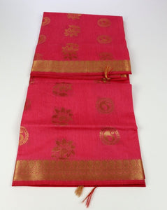 Carmin Pink Soft Cotton Saree