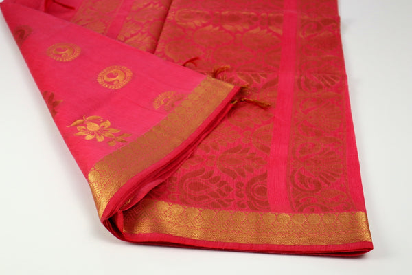 Carmin Pink Soft Cotton Saree