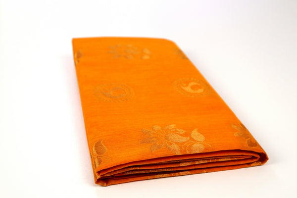 Tangerine Soft Cotton Saree