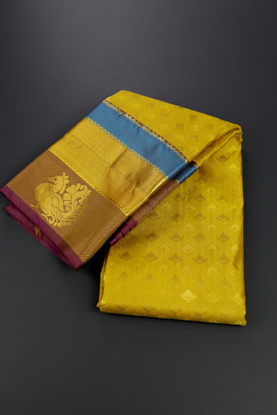 Mustard Yellow Silk Saree