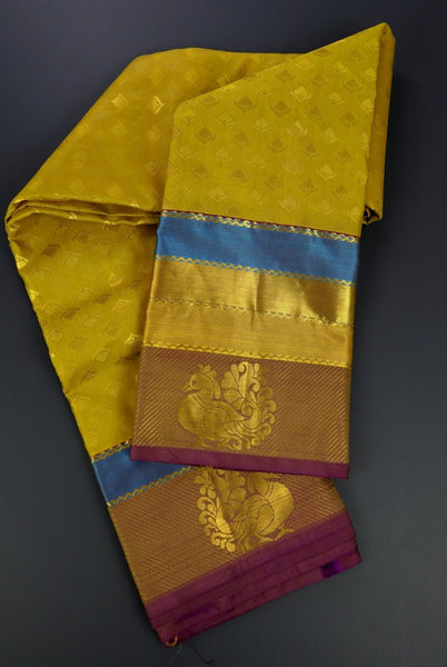 Mustard Yellow Silk Saree