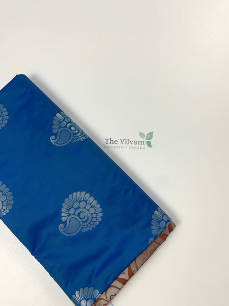 Azure Blue Soft Silk Saree