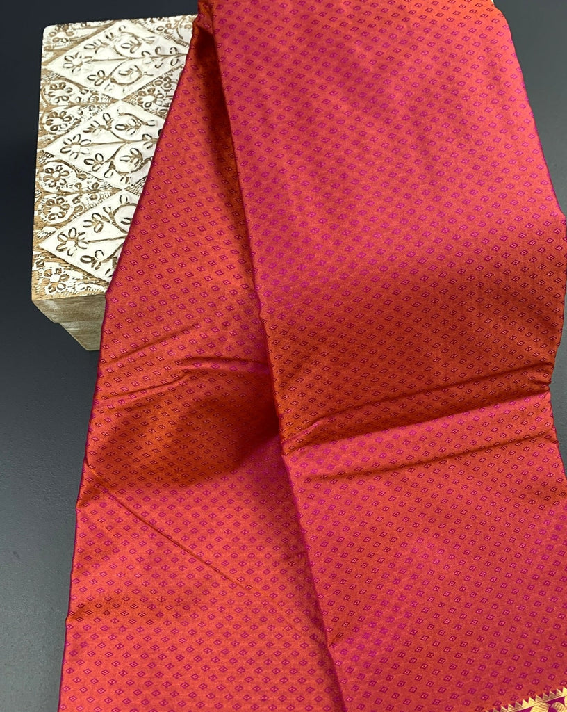 Rich Chocolate brown and red soft silk saree – Silk Ethnics