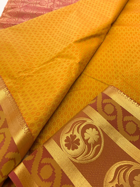 Traditional Yellow Kanchi Silk Saree