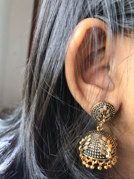 Dome Oxidized Jhumkas