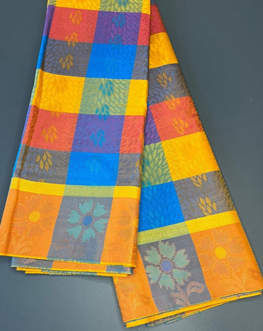 Multicolor Soft Silk Saree