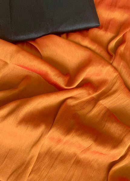 Ethnic & Elegance - Ochre Georgette Saree