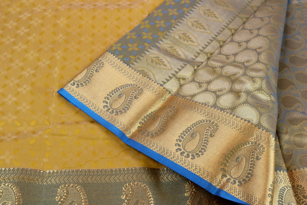 Ochre Yellow x Blue Contrast Soft Silk