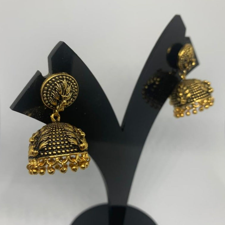 Dome Oxidized Jhumkas