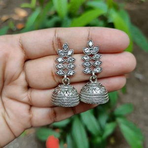 Petal Branch Oxidized Jhumka