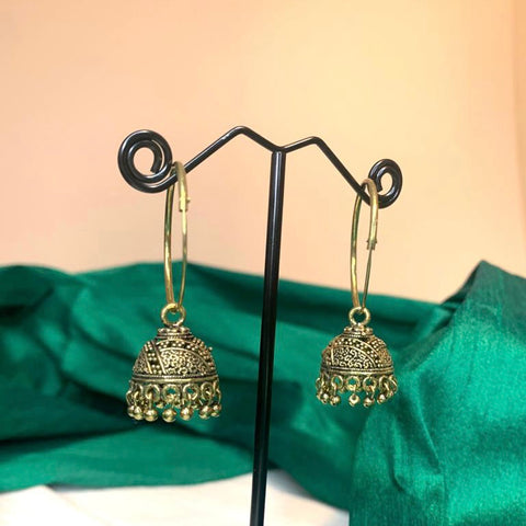 Hook Gold Oxidized Earring