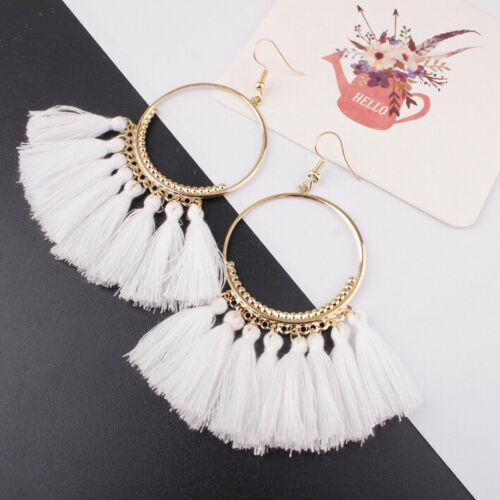 Bohemian Tassel Earring - White